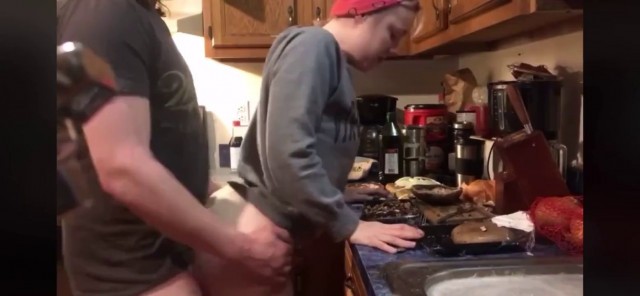 Cooking Food while getting Fucked Real Good in the Kitchen