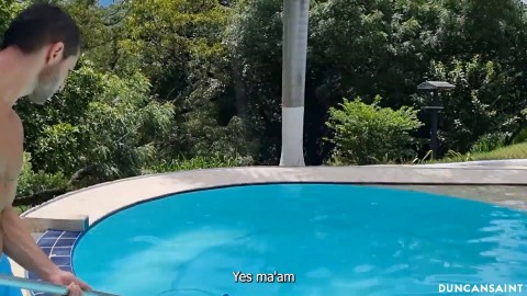 Cheating wife fucks the pool boy