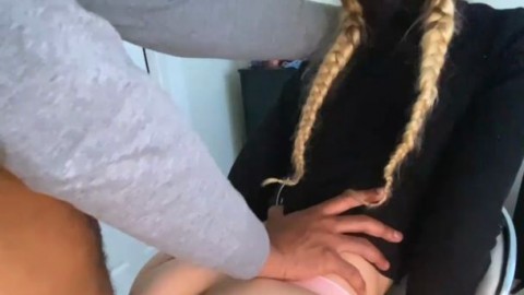 Petite Pawg With Braids Fucks BBC on Chair