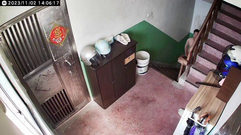 臺灣賤狗家門口打飛機監控