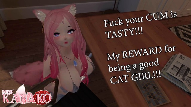 I BOUNCE and BEG for more of your CUM!!! CATGIRL gets COVERED in CUM!!!!