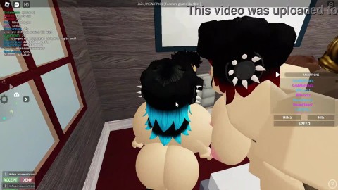 Red hair and Blue Hair girl get fucked in roblox