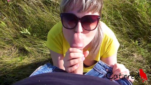 Amateur Blowjob Big Cock and Handjob Dick Outdoor - Oral Creampie porn