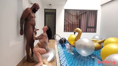 Lustery E Isom And Jay Looner Pool Party Fetish Ebony Cumshot